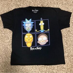 3/$15 100% Cotton Rick & Morty Black T-Shirt, Size 2X, fits 48”-50”, Adult Swim